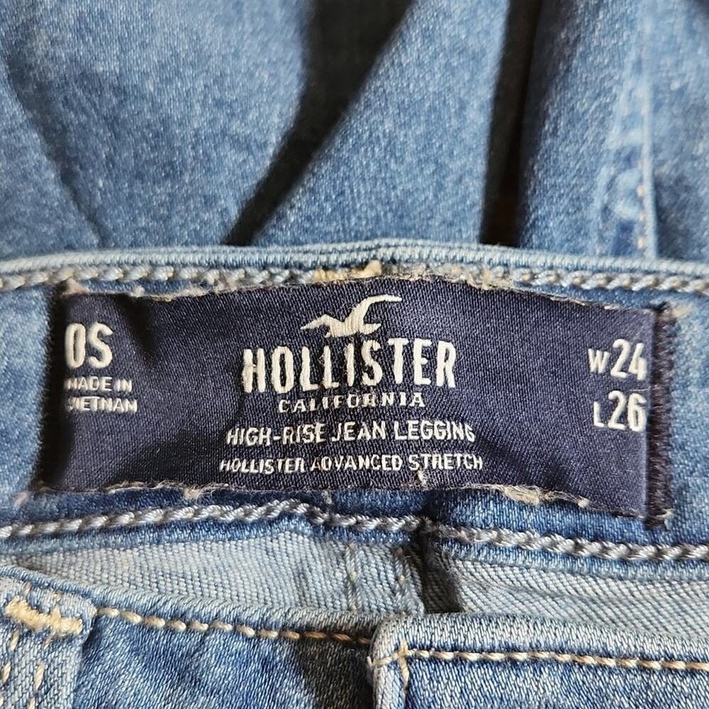Hollister High-Rise Jean Jegging Advanced Stretch Med Wash Distressed Size 0 - Picture 8 of 11